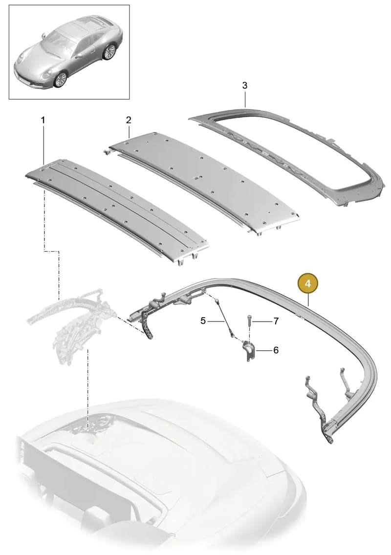 99156299500 — Porsche 911 (2016-2019) diagram p47811020, position 4