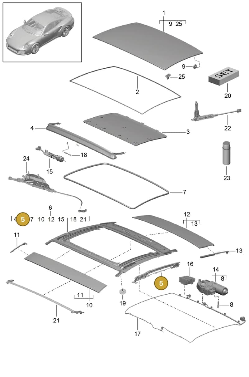 99156635200 — Porsche 911 (2013-2020) diagram p42811000, position 5