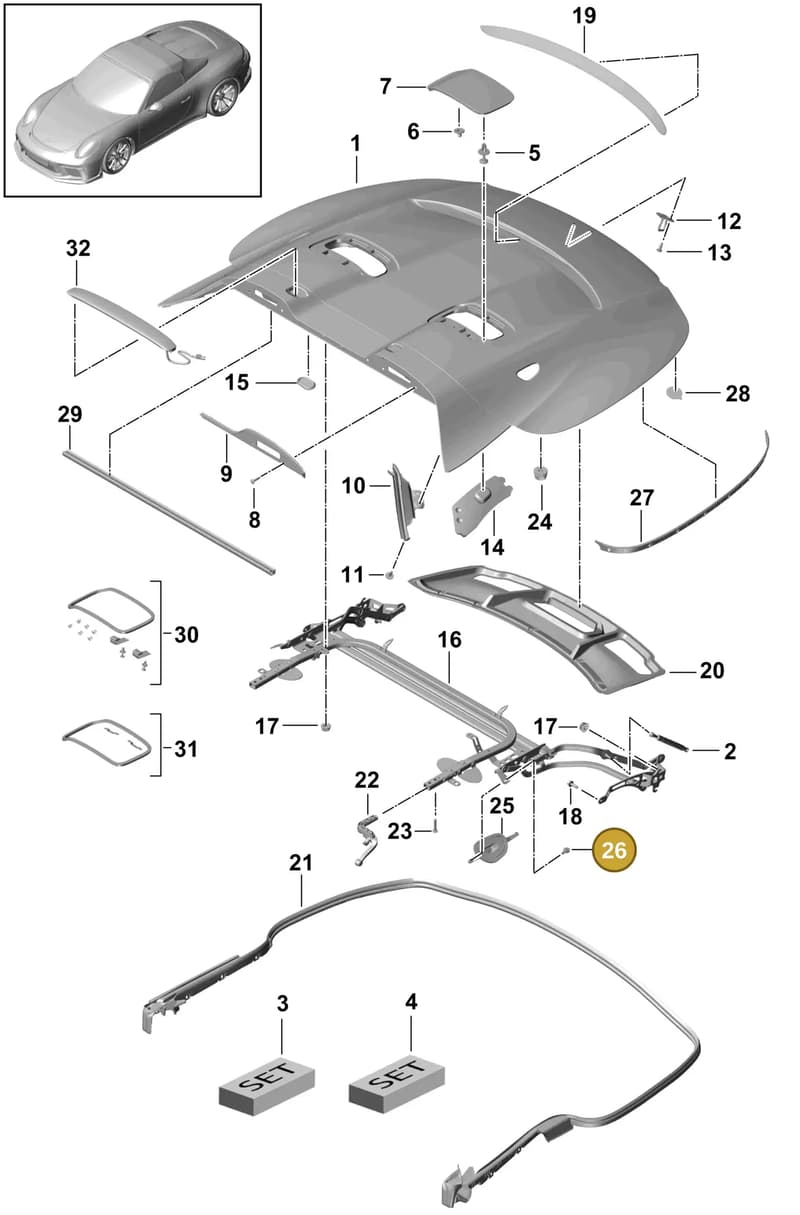 99156797900 — Porsche 911 (2013-2020) diagram p41811500, position 26