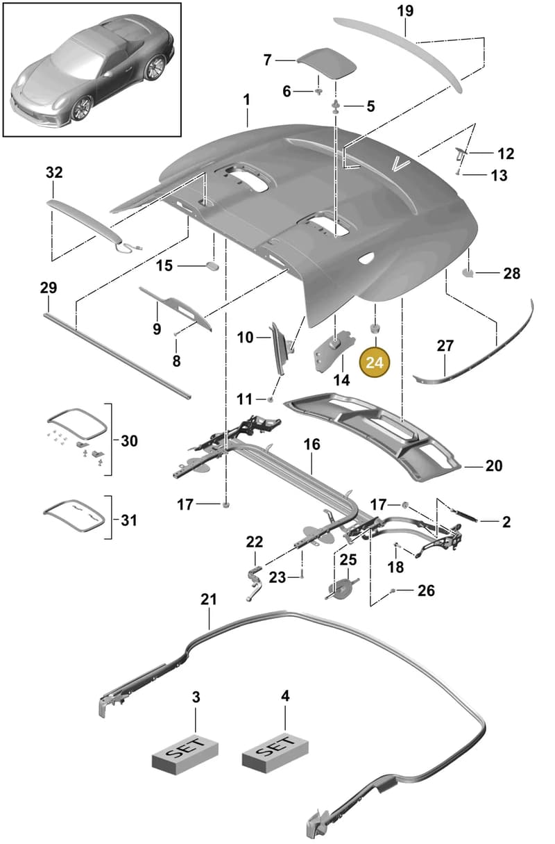 99156798300 — Porsche 911 (2013-2020) diagram p41811500, position 24