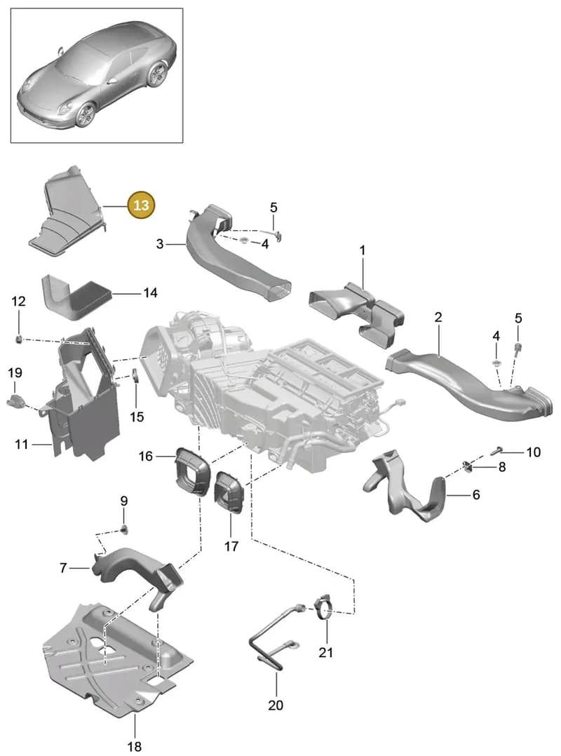99157227100 — Porsche 991 Carrera 4 (2011-2016) diagram p38813005, position 13