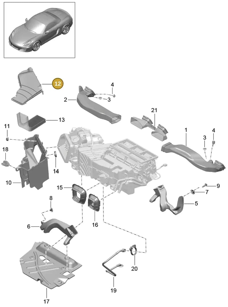 99157227100 — Porsche Boxster (2012-2016) diagram p39813005, position 12
