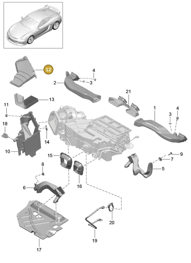99157227100 — Porsche Cayman GT4 (2015-2016) diagram p45813005, position 12