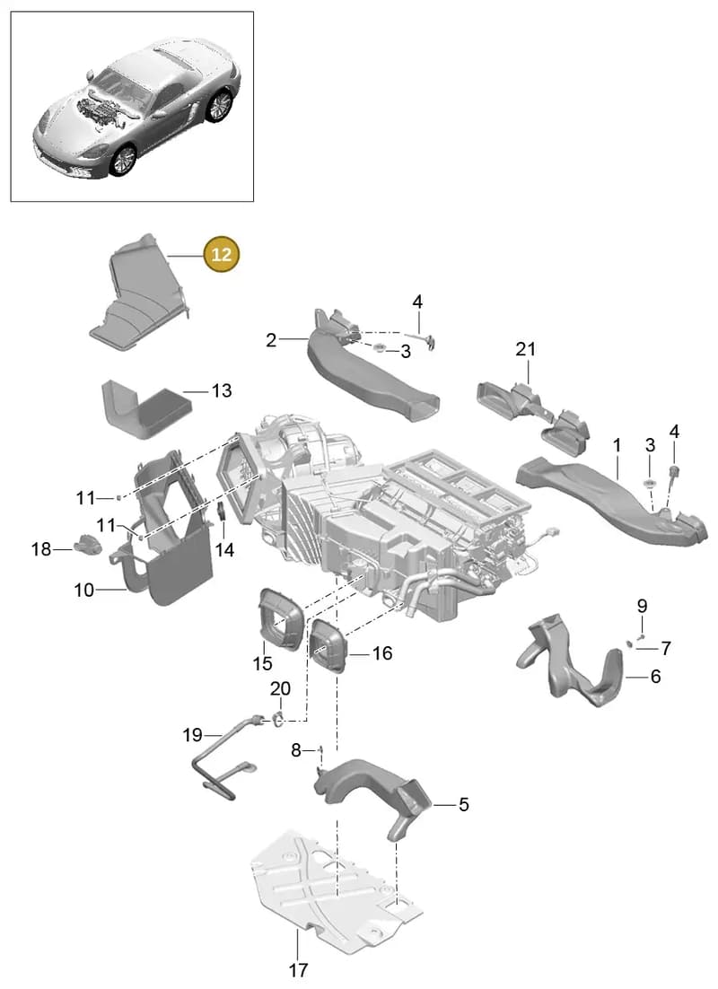 99157227100 — Porsche Boxster (2016-2019) diagram p48813005, position 12