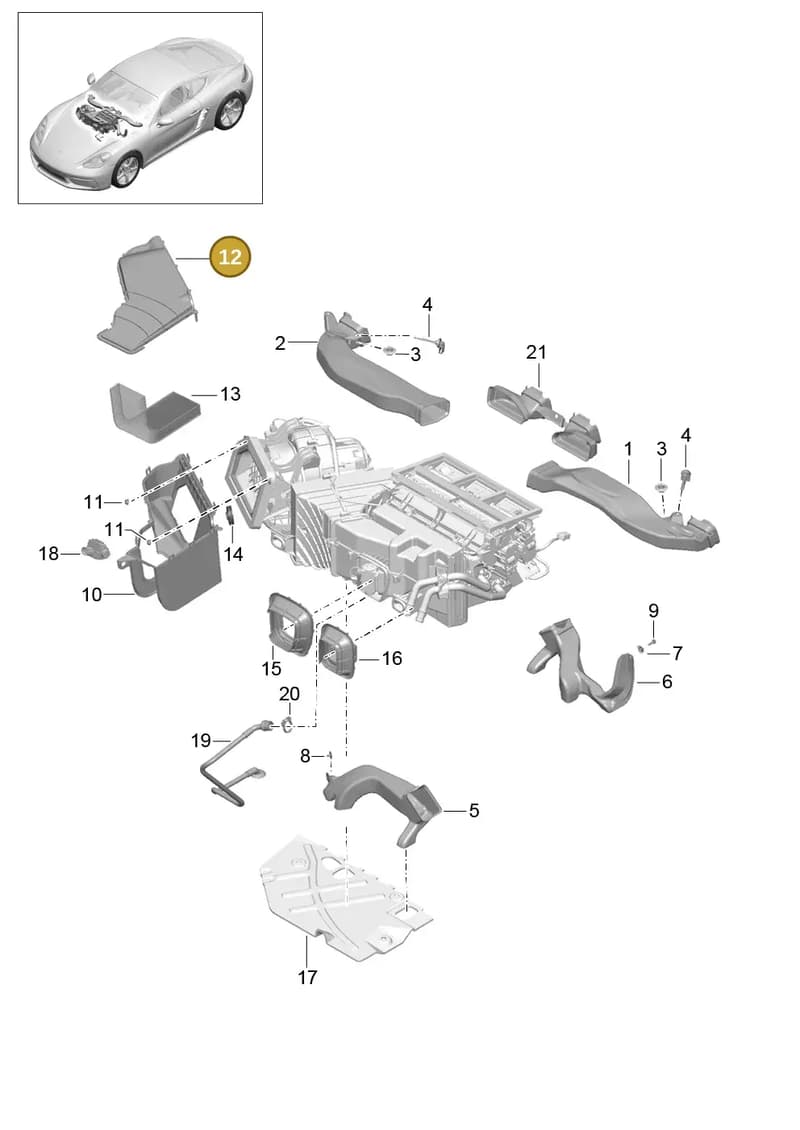 99157227100 — Porsche Cayman (2016-2019) diagram p50813005, position 12