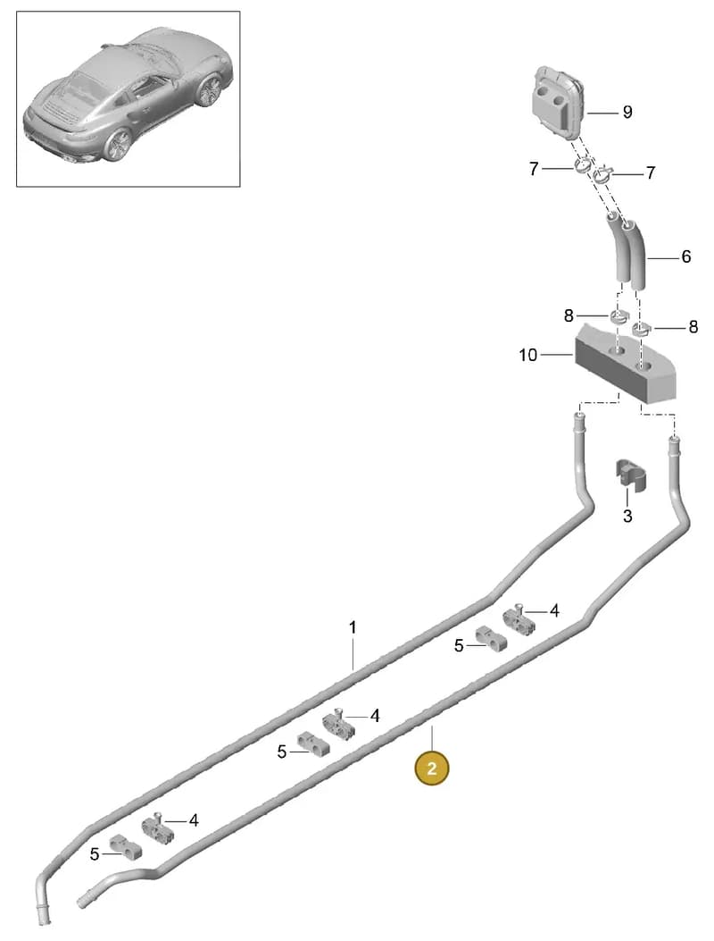 99157246303 — Porsche GT2 RS Clubsport (2013-2020) diagram p42813000, position 2