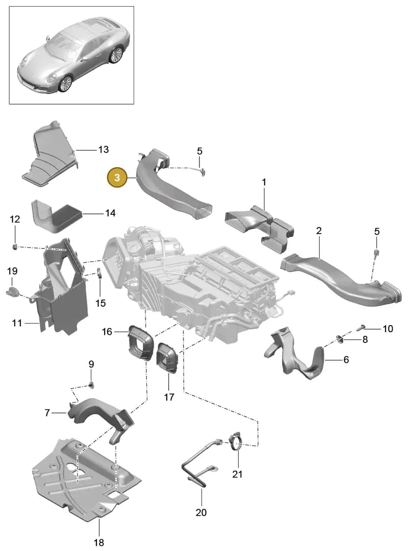 99157246403 — Porsche 911 (2016-2019) diagram p47813000, position 3