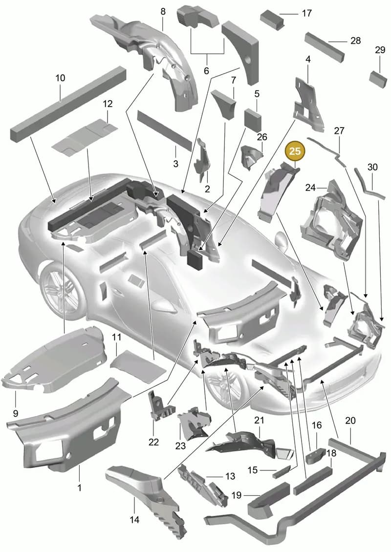 99157251101 — Porsche 991 Carrera 4 (2011-2016) diagram p38807080, position 25
