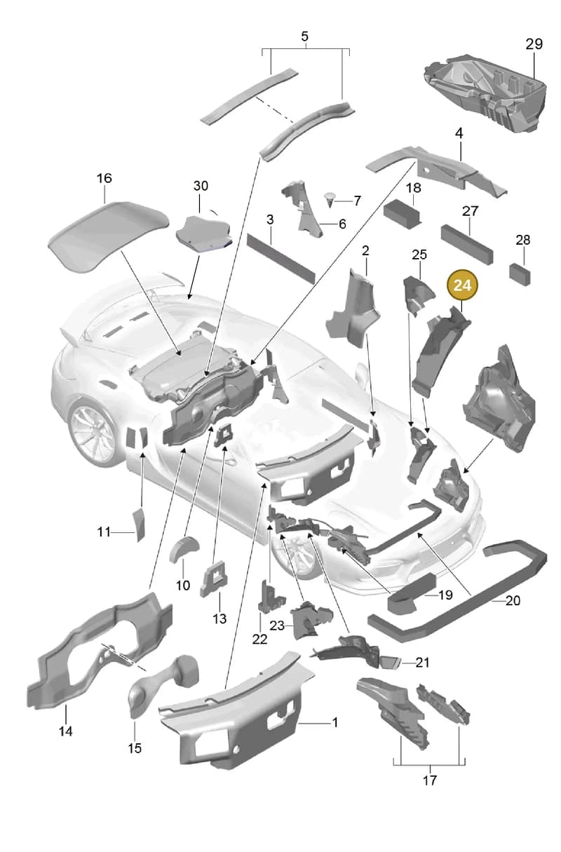 99157251101 — Porsche Cayman GT4 (2015-2016) diagram p45807080, position 24