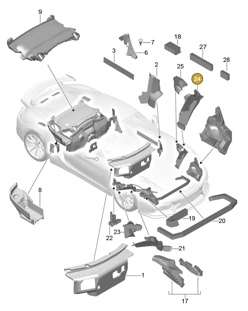 99157251101 — Porsche Boxster Spyder (2015-2016) diagram p46807080, position 24