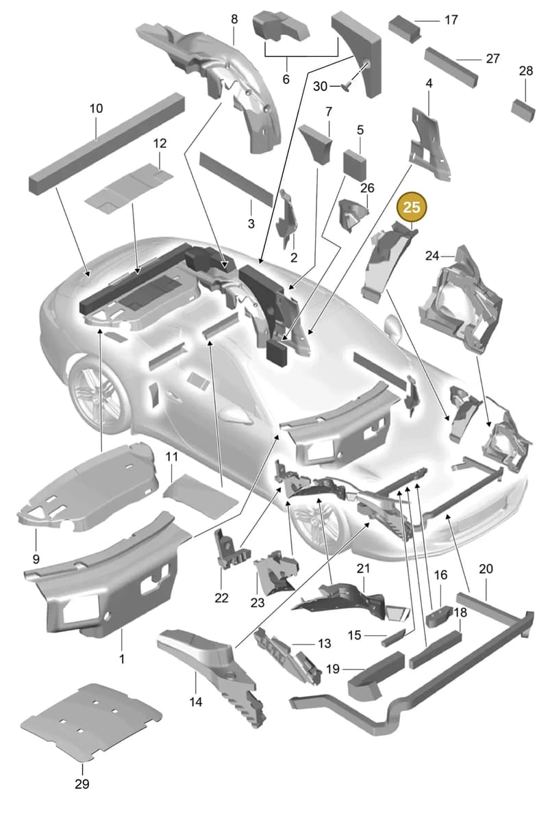 99157251101 — Porsche 911 (2016-2019) diagram p47807080, position 25