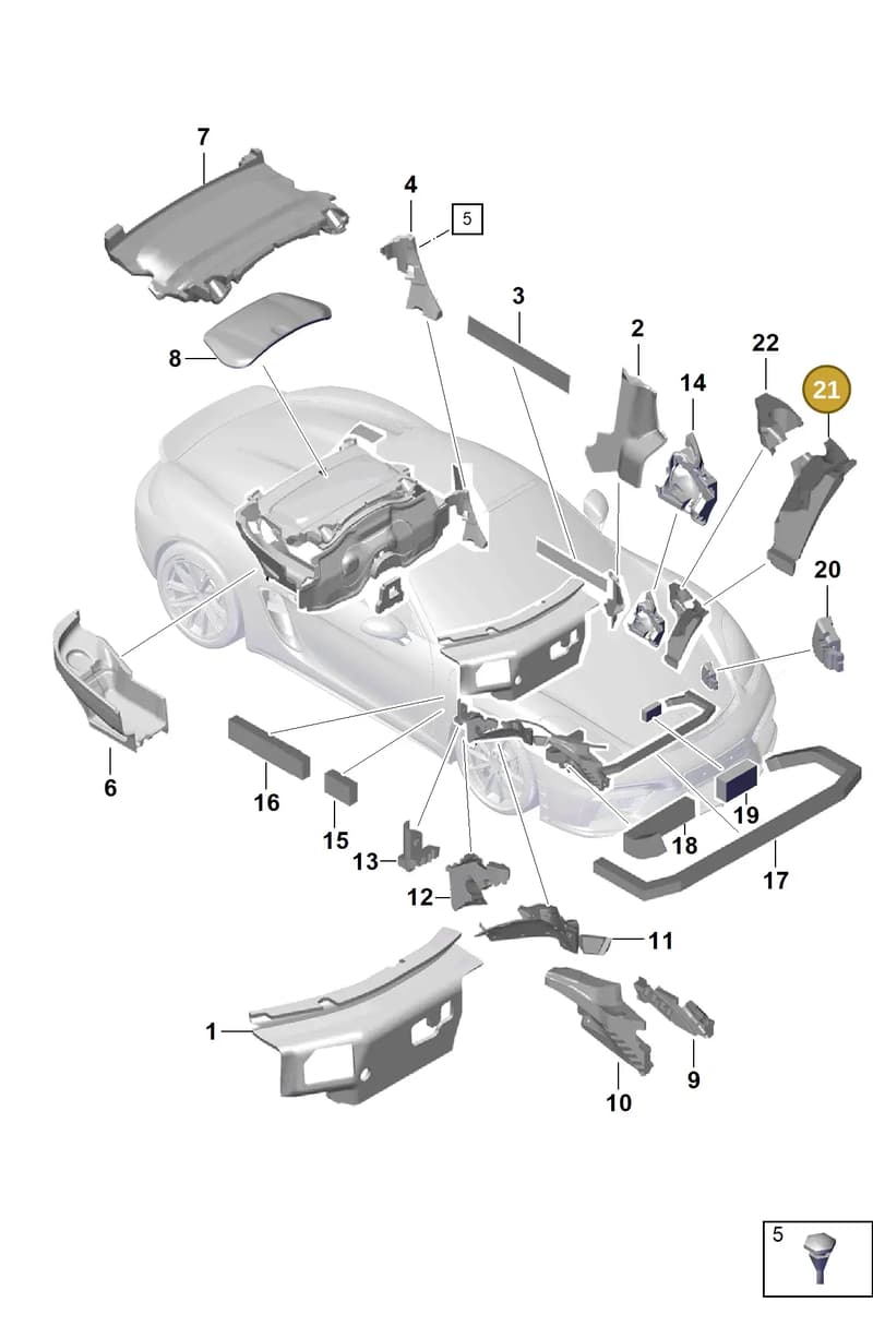 99157251101 — Porsche Boxster Spyder (2019-2020) diagram p54807800, position 21