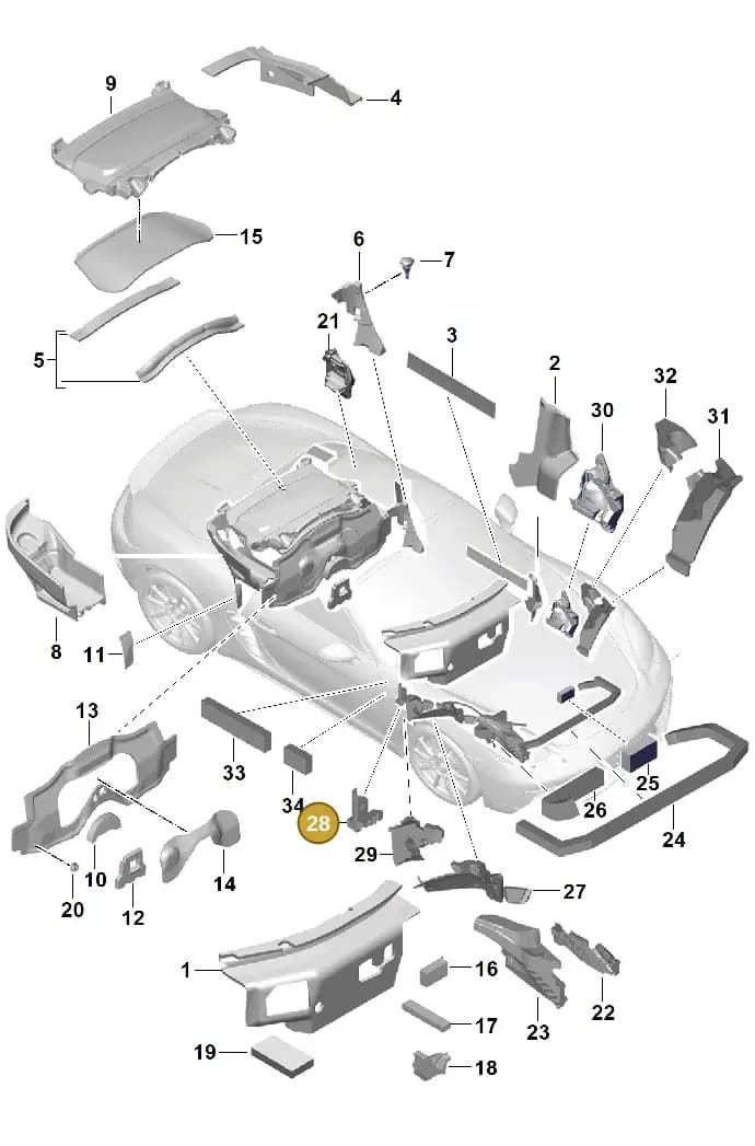 99157251201 — Porsche Boxster (2016-2019) diagram p48807080, position 28