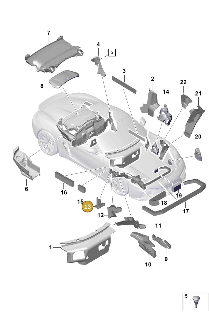 99157251201 — Porsche Boxster Spyder (2019-2020) diagram p54807800, position 13