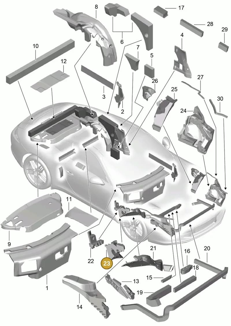99157251400 — Porsche 991 Carrera 4 (2011-2016) diagram p38807080, position 23