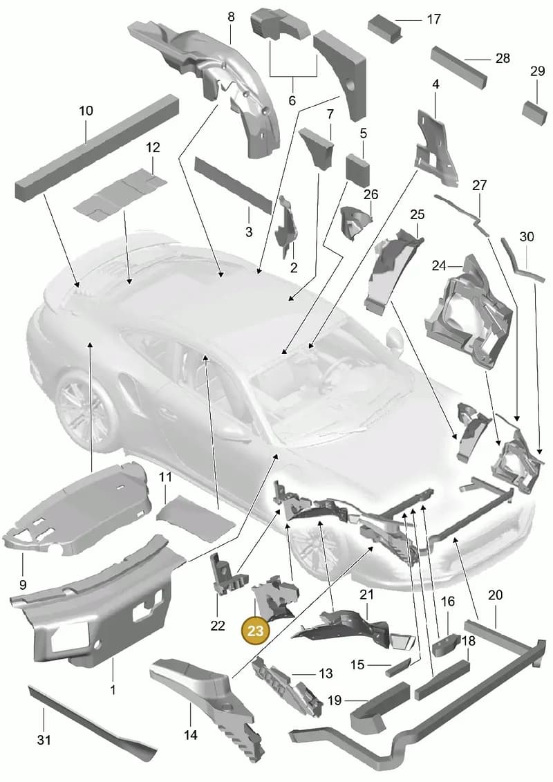 99157251400 — Porsche 911 (2013-2020) diagram p42807080, position 23
