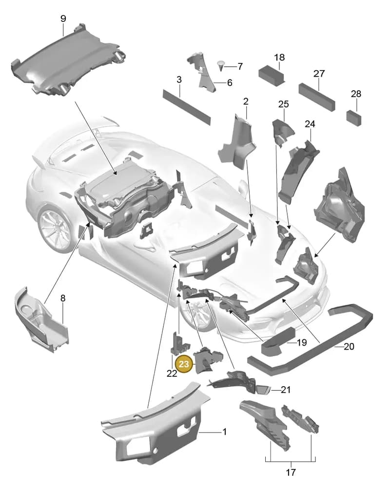 99157251400 — Porsche Boxster Spyder (2015-2016) diagram p46807080, position 23