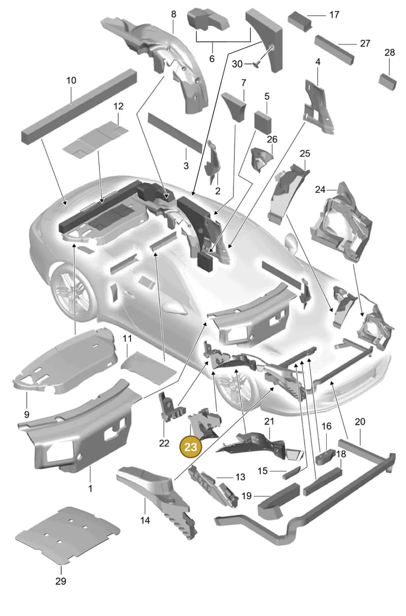 99157251400 — Porsche 911 (2016-2019) diagram p47807080, position 23