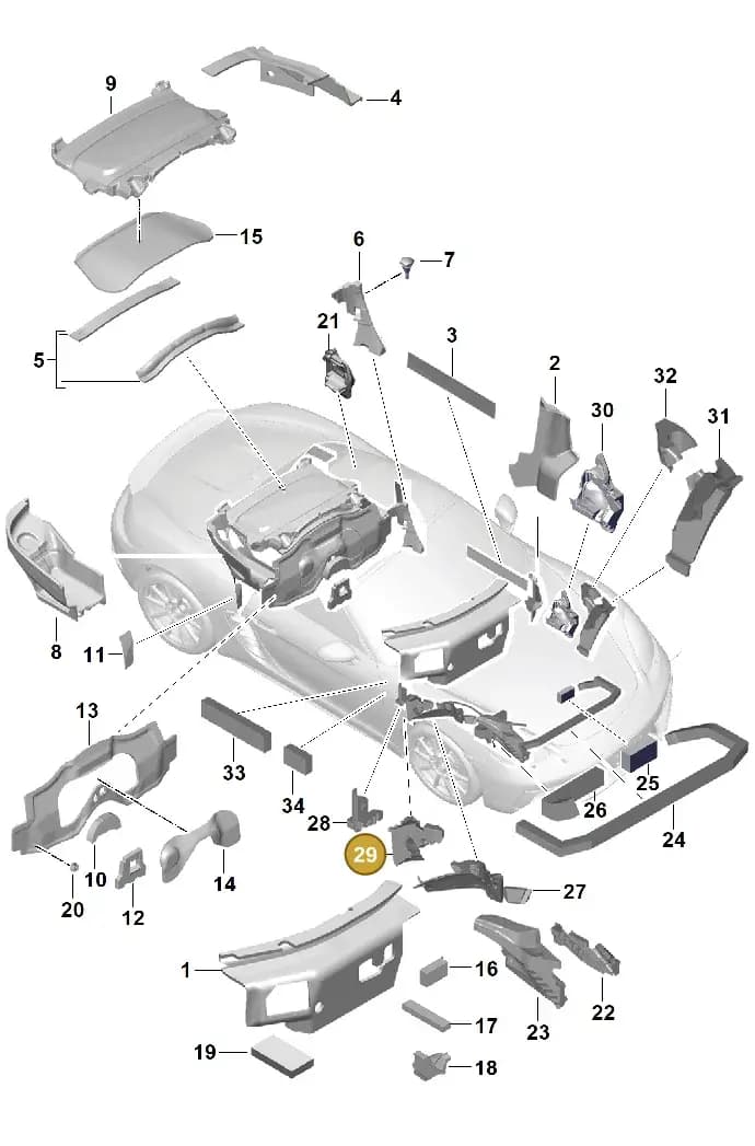 99157251400 — Porsche Boxster (2016-2019) diagram p48807080, position 29