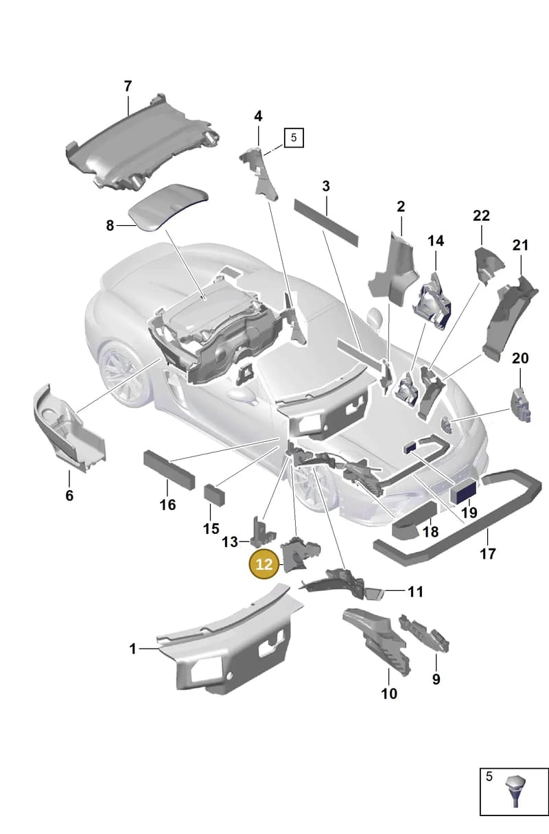 99157251400 — Porsche Boxster Spyder (2019-2020) diagram p54807800, position 12
