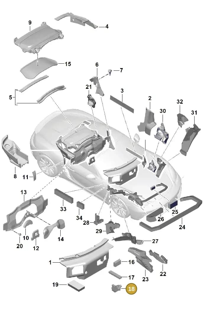 99157252203 — Porsche Boxster (2016-2019) diagram p48807080, position 18