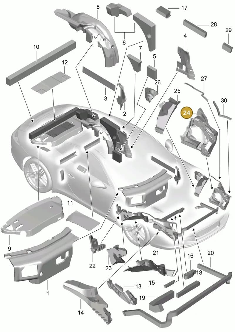99157253101 — Porsche 991 Carrera 4 (2011-2016) diagram p38807080, position 24