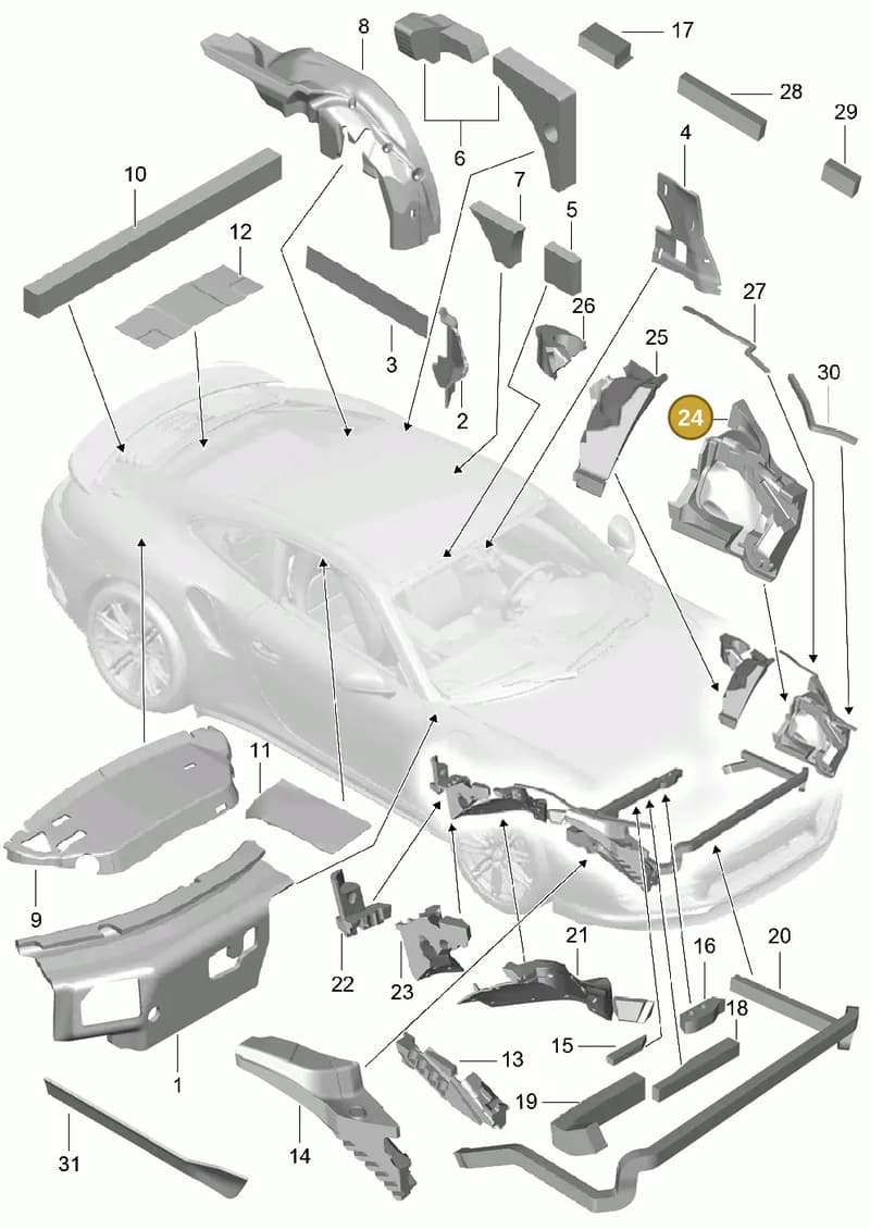 99157253101 — Porsche 911 (2013-2020) diagram p42807080, position 24