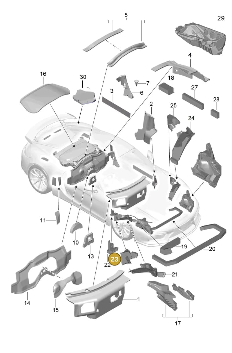 99157253101 — Porsche Cayman GT4 (2015-2016) diagram p45807080, position 23