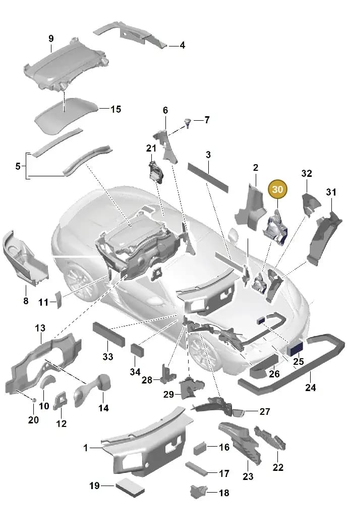 99157253101 — Porsche Boxster (2016-2019) diagram p48807080, position 30