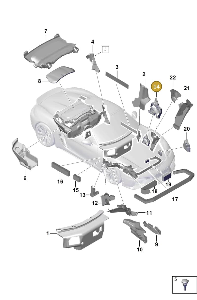 99157253101 — Porsche Boxster Spyder (2019-2020) diagram p54807800, position 14