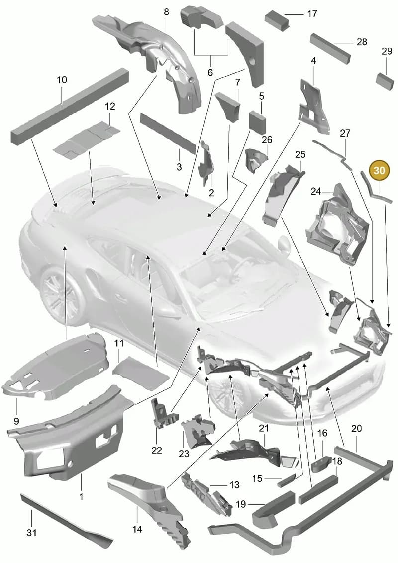 99157254700 — Porsche 911 (2013-2020) diagram p42807080, position 30