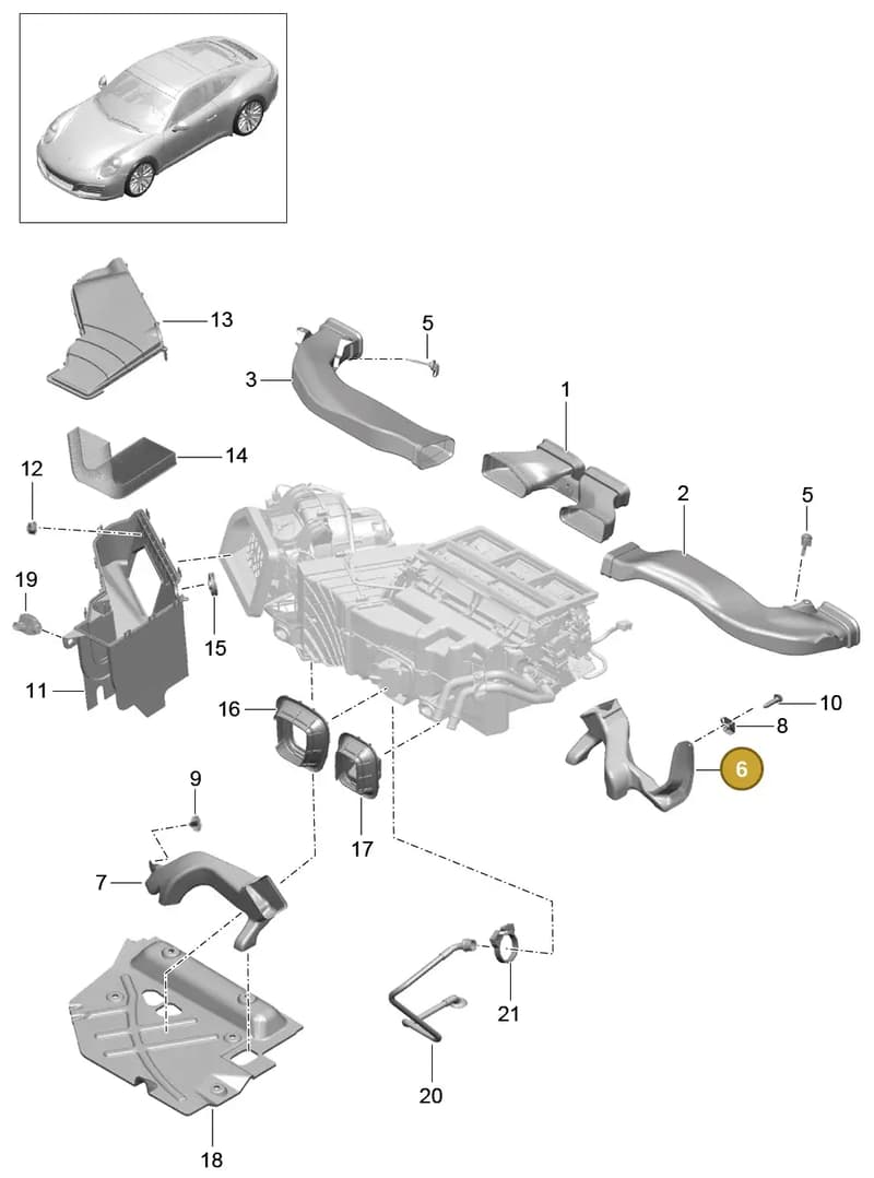 99157269300 — Porsche 911 (2016-2019) diagram p47813000, position 6