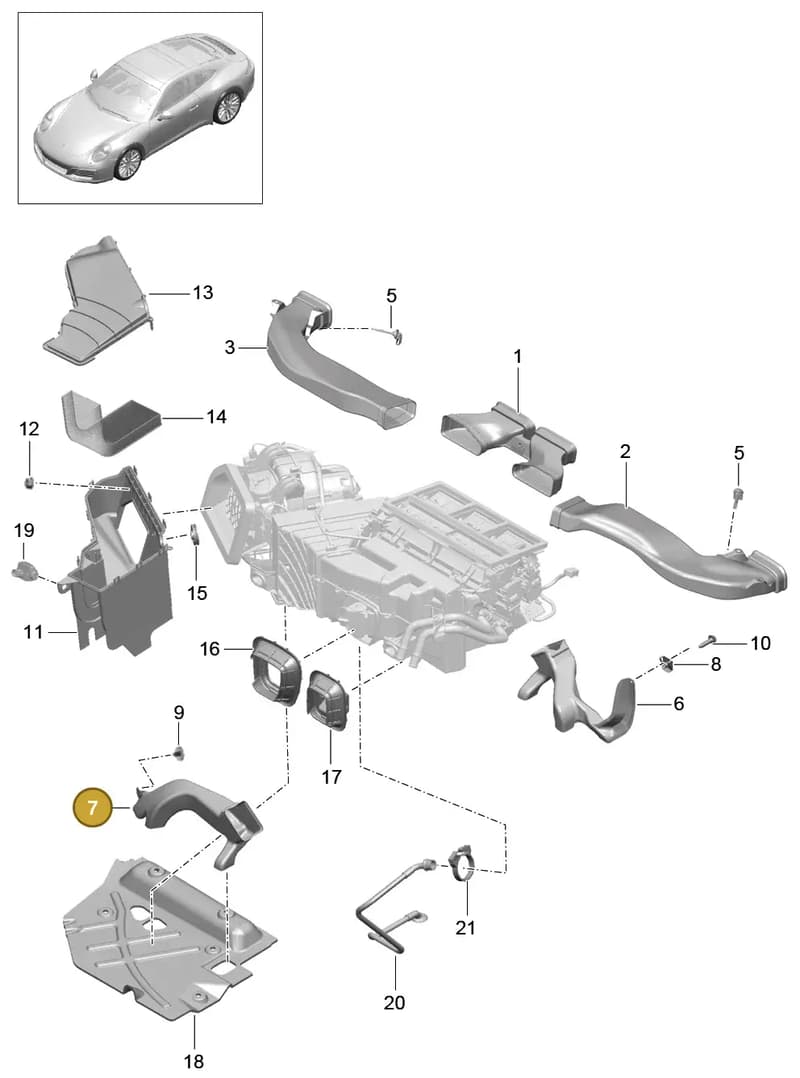 99157279302 — Porsche 911 (2016-2019) diagram p47813000, position 7