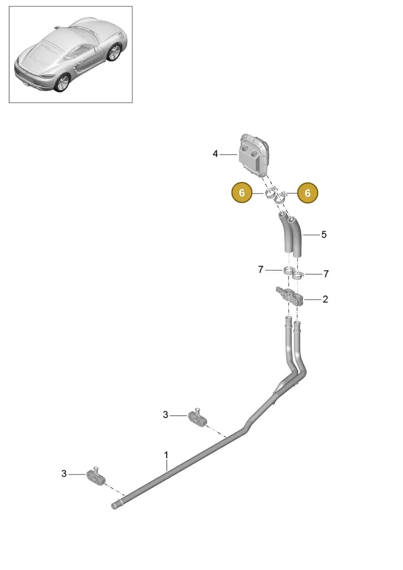 99157279302 — Porsche Cayman (2016-2019) diagram p50813000, position 6