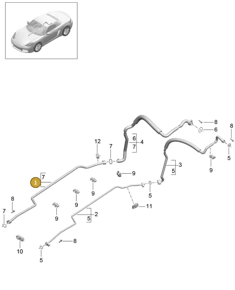 99157309104 — Porsche Boxster (2016-2019) diagram p48813030, position 1
