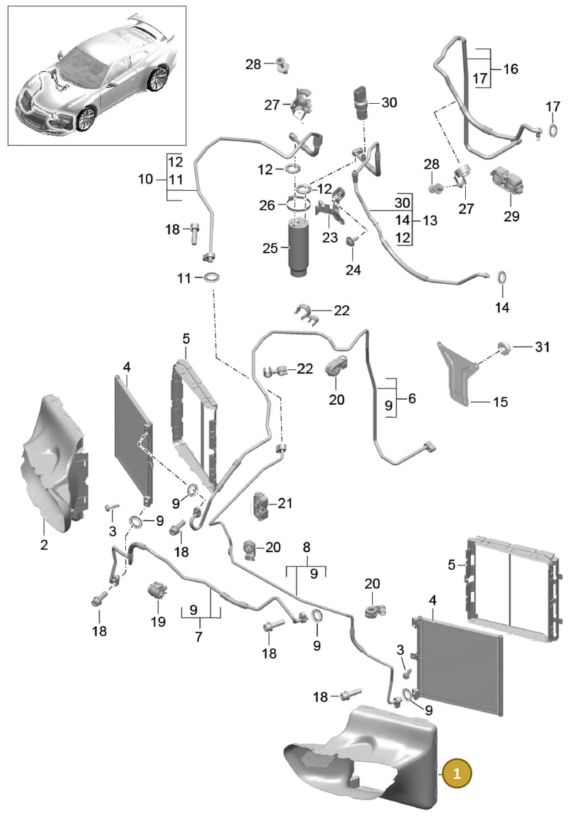 99157309180 — Porsche 911 (2013-2020) diagram p41813020, position 1