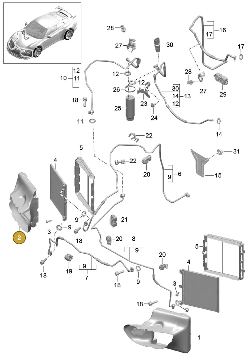 99157309503 — Porsche 911 (2013-2020) diagram p41813020, position 2