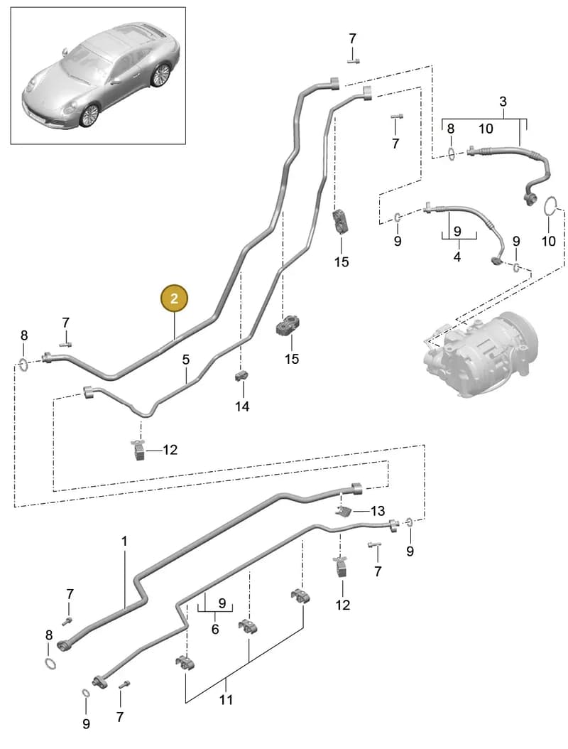 99157309503 — Porsche 911 (2016-2019) diagram p47813030, position 2