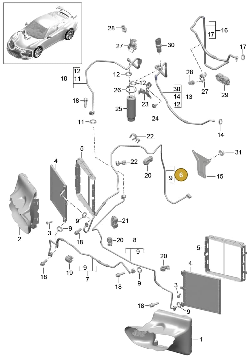 99157309603 — Porsche 911 (2013-2020) diagram p41813020, position 6