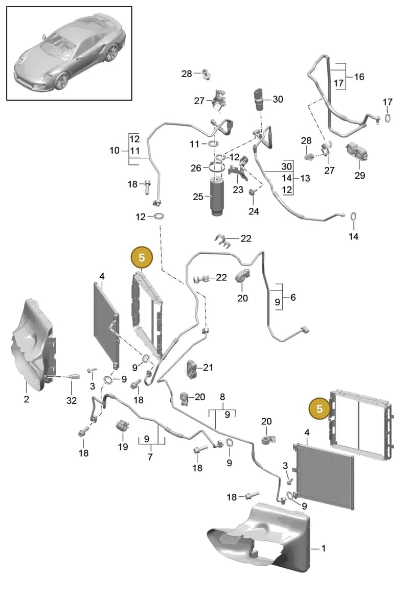 99157309603 — Porsche GT2 RS Clubsport (2013-2020) diagram p42813020, position 5
