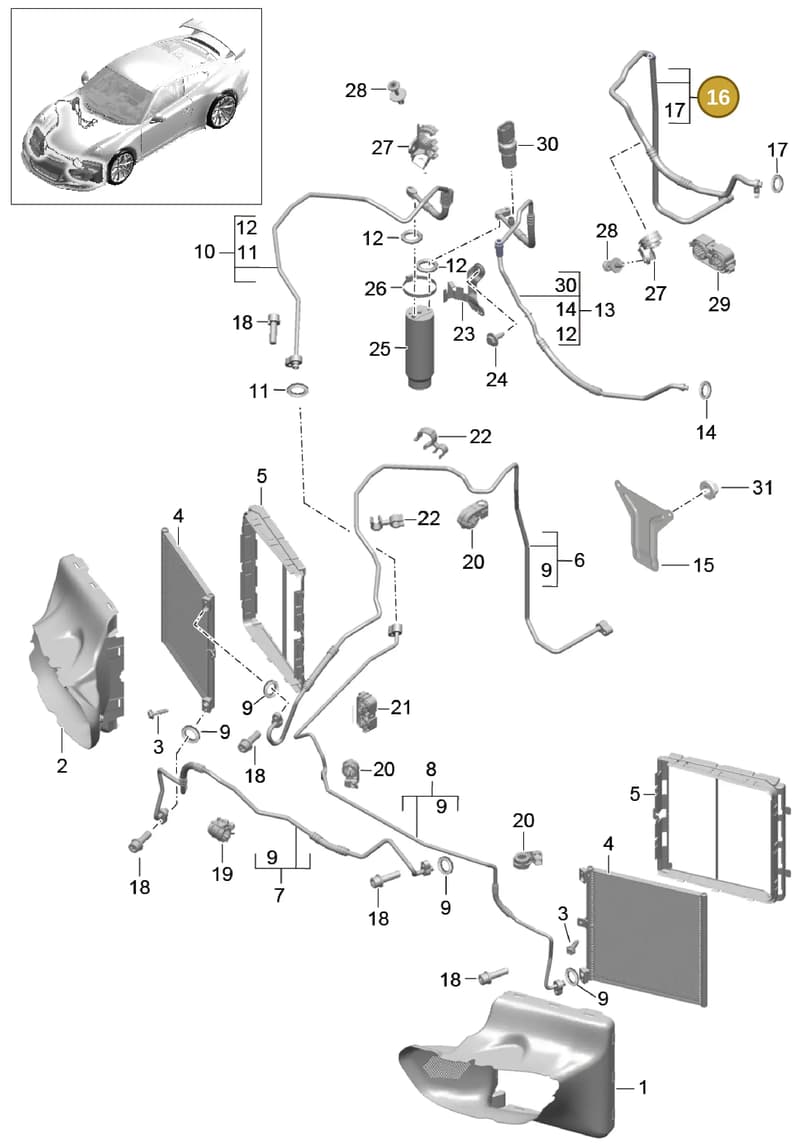 99157310208 — Porsche 911 (2013-2020) diagram p41813020, position 16