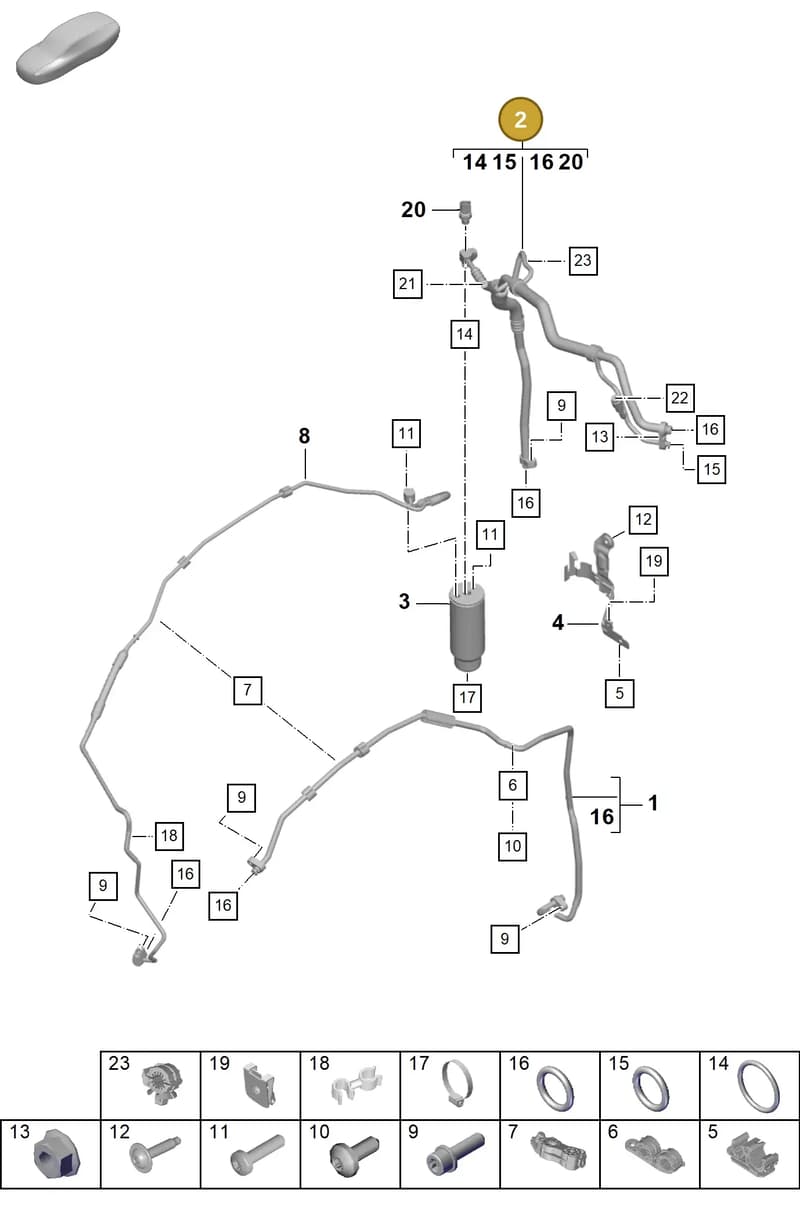 99157310208 — Porsche Boxster Spyder (2019-2020) diagram p55814700, position 2
