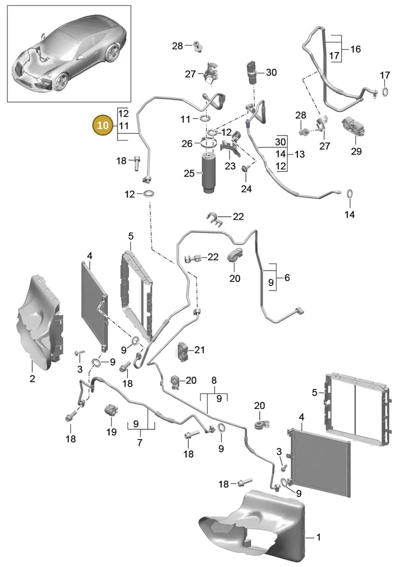 99157310801 — Porsche 991 Carrera 4 (2011-2016) diagram p38813020, position 10