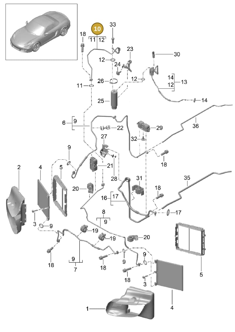99157310801 — Porsche Boxster (2012-2016) diagram p39813020, position 10