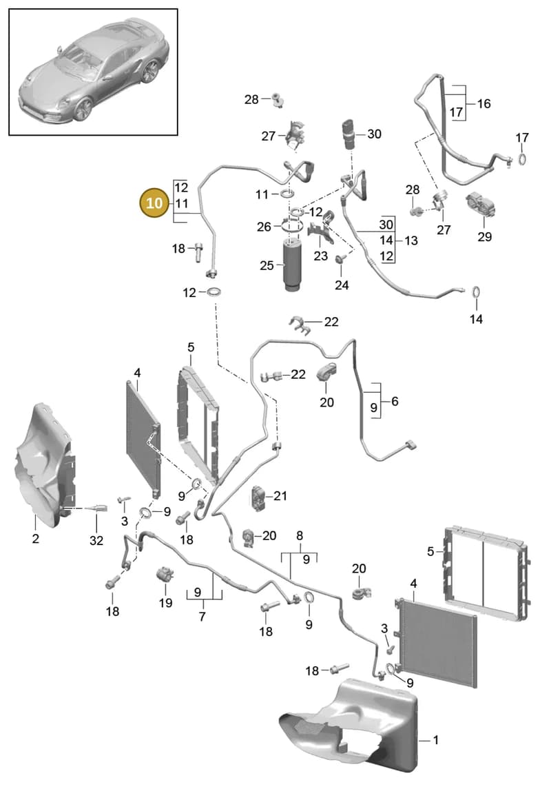 99157310801 — Porsche GT2 RS Clubsport (2013-2020) diagram p42813020, position 10