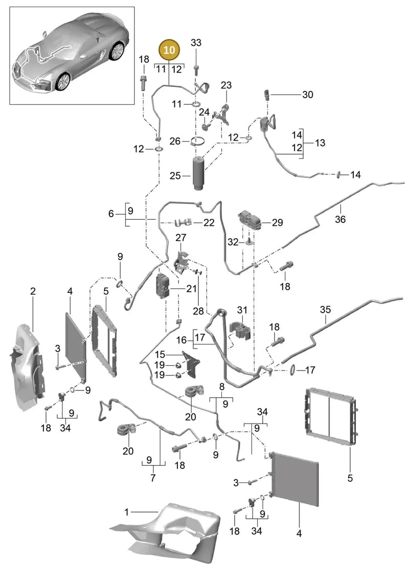 99157310801 — Porsche Boxster Spyder (2015-2016) diagram p46813020, position 10