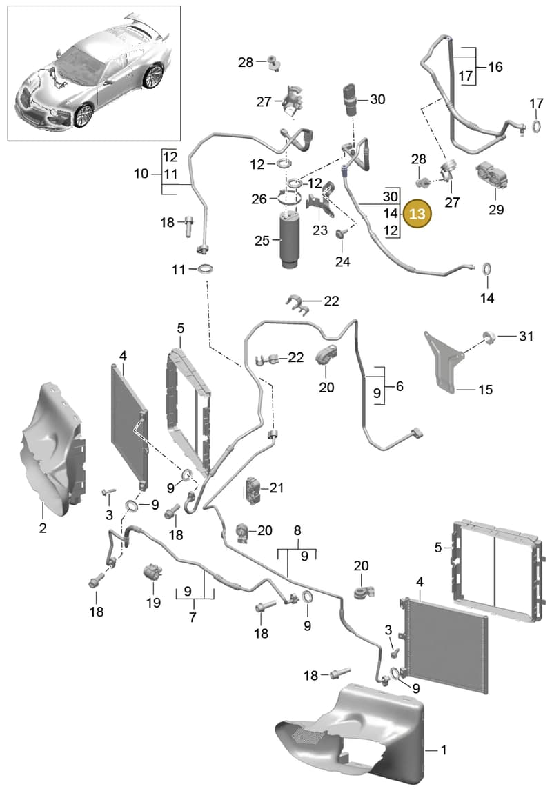 99157310906 — Porsche 911 (2013-2020) diagram p41813020, position 13