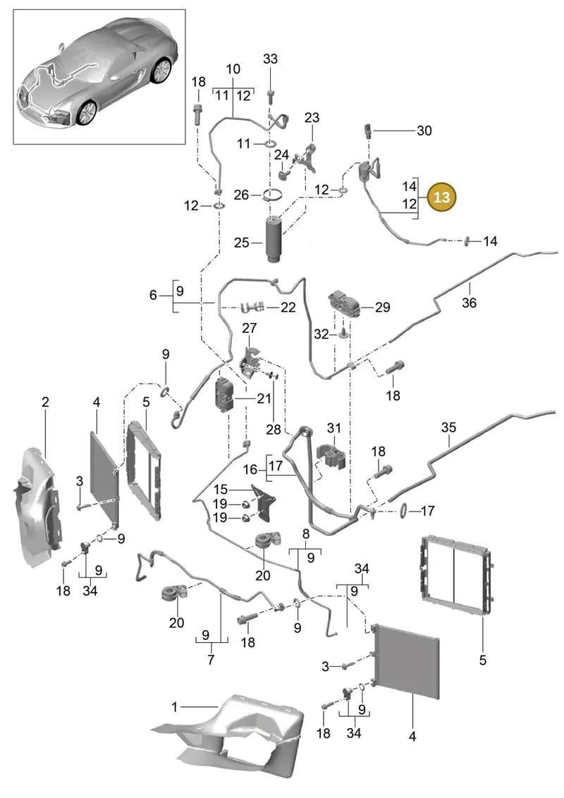99157310906 — Porsche Boxster Spyder (2015-2016) diagram p46813020, position 13