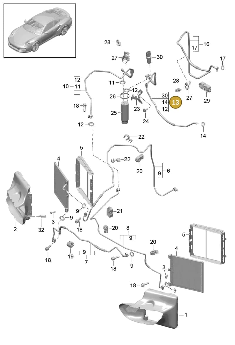 99157310907 — Porsche GT2 RS Clubsport (2013-2020) diagram p42813020, position 13