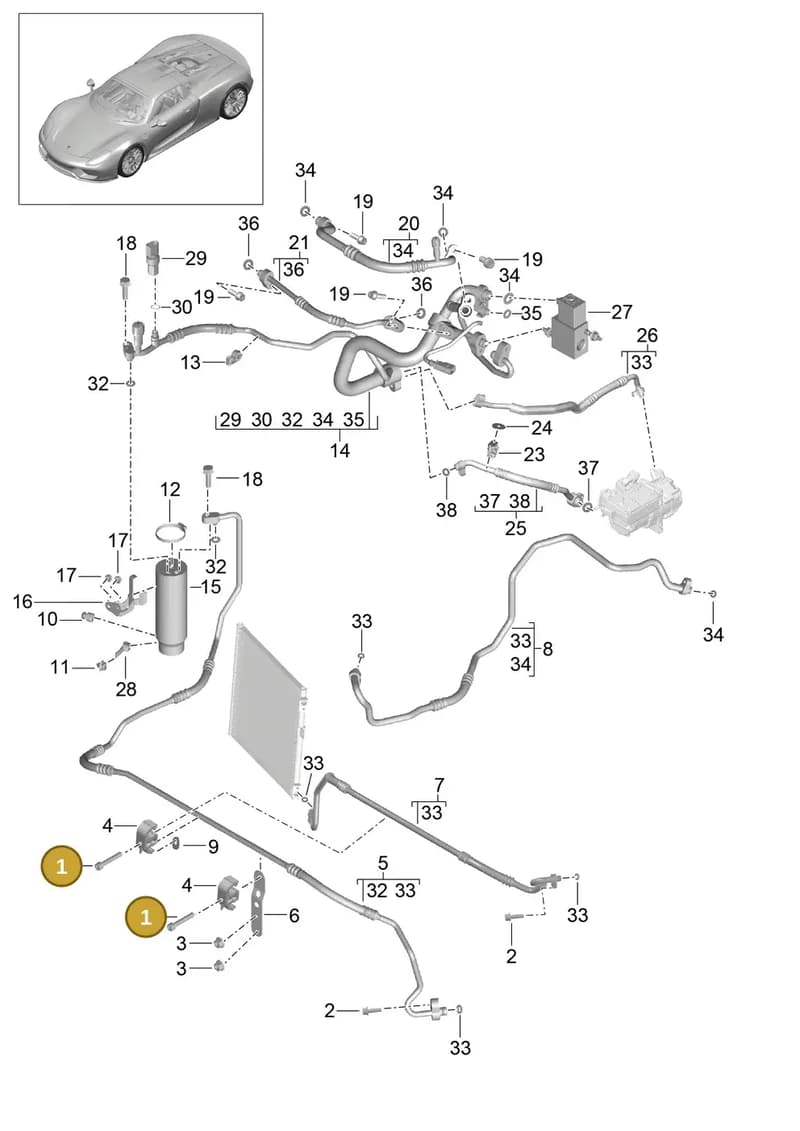 99157311104 — Porsche 918 Spyder (2014-2015) diagram p43813020, position 1